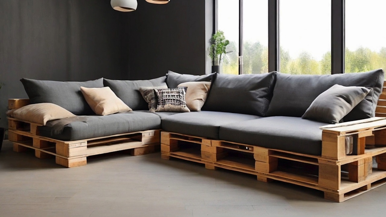 Ugaona garnitura od paleta sa naslonom